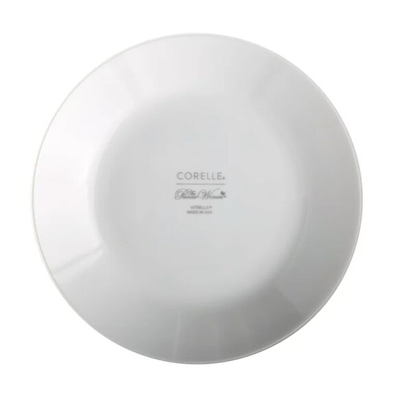 Pioneer Woman Corelle Evie Blue 4Pc Set Appetizer Plate Dessert Melamine White - Picture 6 of 8